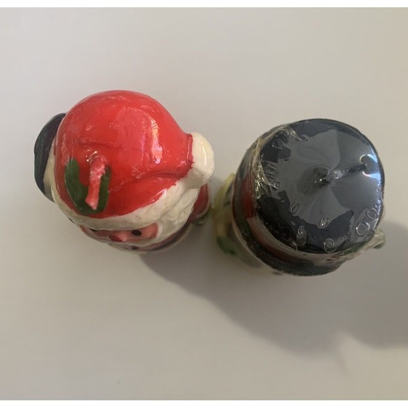 Vintage Christmas Character Candles  Mini Santa Snowman 1960's sealed Elf Works - Picture 2 of 12